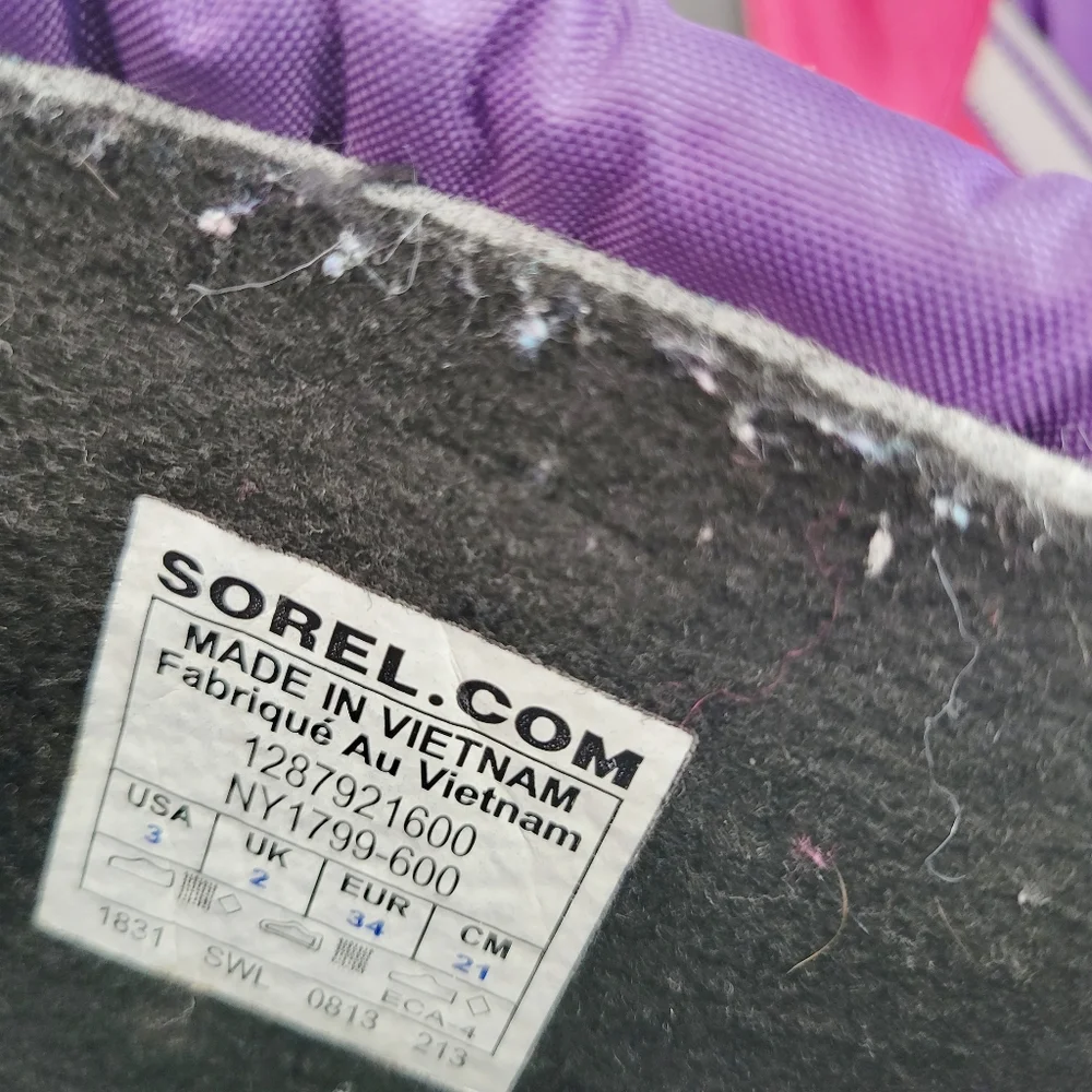 Sorel Pink and‎ Purple Insulated Waterproof Snow Boots